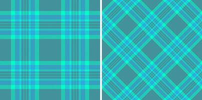 Vibrant teal and turquoise plaid patterns, perfect for textile design, web backgrounds, or fashion projects. vector