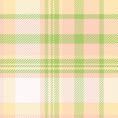 Delicate pastel plaid pattern. A seamless texture in pink, green, and yellow. Use for backgrounds, textiles, or graphic designs with a soft, cozy feel.