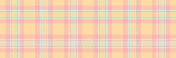 Soft pastel plaid pattern in peach, pink light blue. Perfect for textile design, backgrounds, or website assets. Evokes feelings of warmth, gentleness serenity. vector