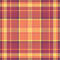 Warm, inviting plaid pattern in shades of orange, yellow, and rose. Perfect for backgrounds, textiles, or adding a cozy, autumnal feel to designs. vector