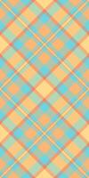 Vibrant pastel plaid pattern in peach and aqua. Perfect for textile design, website backgrounds, or fashion projects. This cheerful, seamless texture evokes feelings of warmth and summer. vector