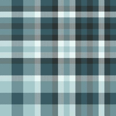 Elegant teal and white herringbone plaid pattern. Perfect for textile design, fashion, or website backgrounds. Subtle texture adds depth and sophistication.