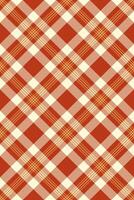Flooring tartan background texture, stitched pattern plaid textile. Quiet seamless check fabric in red and cornsilk colors. vector