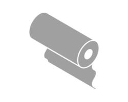 Abstract gray roll of paper or fabric unfurling. Represents new beginnings, potential, and continuous flow. vector
