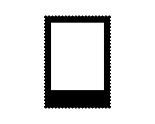 Isolated silhouette of a postage stamp frame. Perfect as a design element for graphic projects, creative invitations, or marketing visuals related to travel and communication.