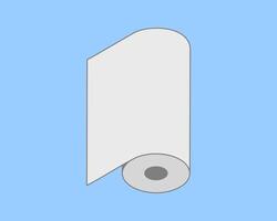 Simple, minimalist illustration of a roll of paper against a light blue background. Perfect for representing concepts of freshness, cleanliness, new beginnings, or readily available resources. vector