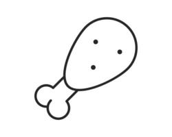 Simple line art of a chicken leg, perfect for foodrelated designs, menus, icons, or fast food concepts. Clean, minimalist, and versatile for various creative projects. vector