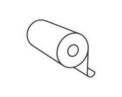 Simple line art illustration of a roll of paper, unfurling slightly. Perfect for concepts of beginnings, potential, growth, or the unfolding of a story. vector