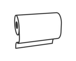 Simple line art illustration of a roll of paper on a holder. Perfect for websites, apps, or presentations needing a clean, minimalist design. Represents organization, efficiency, and readiness. vector