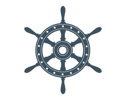 Nautical steering wheel illustration. Clean, minimalist design evoking adventure, guidance, and control. Ideal for themes relating to sailing or leadership. vector