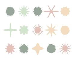 Collection of abstract shapes in soft pastel colors on a white background. Perfect for trendy designs, social media templates, and minimalist backgrounds. vector
