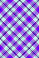 Vibrant purple and teal plaid pattern. Perfect for fashion, textile, and web design projects. This bold, geometric design evokes energy and style. Use as a background, texture, or repeating element. vector
