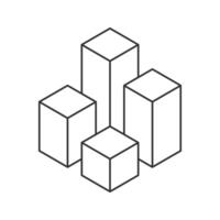 Geometric cubes arranged in an ascending order symbolize growth, progress, and development. Perfect for illustrating business success, data visualization, or architectural concepts. vector