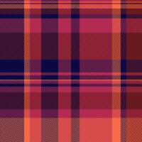 Vibrant coral, burgundy, and navy plaid pattern. Perfect for autumnal designs, textile projects, or adding a touch of classic style to your work. This seamless texture evokes warmth and tradition. vector