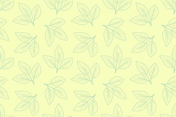 Elegant pastel green leaf pattern on a pale yellow background. Perfect for springsummer designs, greeting cards, or website backgrounds. Simple, minimalistic style evokes freshness and serenity.