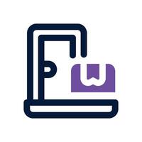 home delivery dual tone icon. Sleek and modern icon for websites and mobile apps. vector