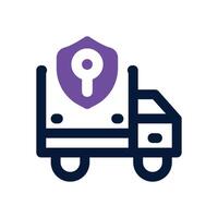 locked delivery dual tone icon. Sleek and modern icon for websites and mobile apps. vector