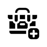 medical kit glyph icon. Strong and solid icon for websites and mobile apps. vector