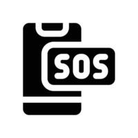 sos glyph icon. Strong and solid icon for websites and mobile apps. vector