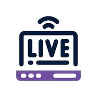 live stream dual tone icon. Sleek and modern icon for websites and mobile apps. vector