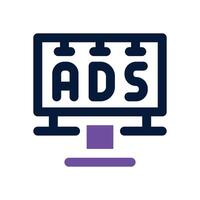 billboard dual tone icon. Sleek and modern icon for websites and mobile apps. vector