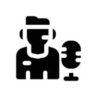 broadcaster glyph icon. Strong and solid icon for websites and mobile apps. vector