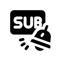 subscribe glyph icon. Strong and solid icon for websites and mobile apps. vector