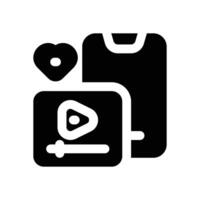 digital content glyph icon. Strong and solid icon for websites and mobile apps. vector