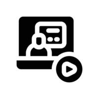 tutorial glyph icon. Strong and solid icon for websites and mobile apps. vector