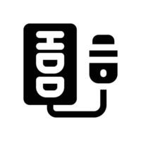 external hard drive glyph icon. Strong and solid icon for websites and mobile apps. vector