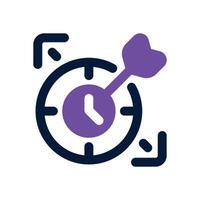 target time dual tone icon. Sleek and modern icon for websites and mobile apps. vector