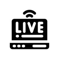 live stream glyph icon. Strong and solid icon for websites and mobile apps. vector