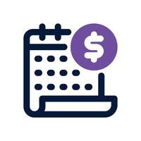 pay day dual tone icon. Sleek and modern icon for websites and mobile apps. vector