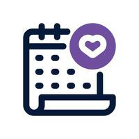 romantic date dual tone icon. Sleek and modern icon for websites and mobile apps. vector