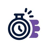 fast time dual tone icon. Sleek and modern icon for websites and mobile apps. vector
