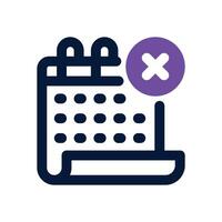 cancel event dual tone icon. Sleek and modern icon for websites and mobile apps. vector