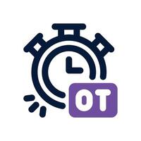 over time dual tone icon. Sleek and modern icon for websites and mobile apps. vector