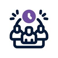 meeting time dual tone icon. Sleek and modern icon for websites and mobile apps. vector