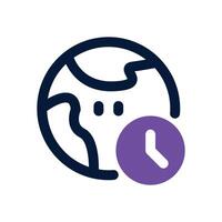 time zone dual tone icon. Sleek and modern icon for websites and mobile apps. vector