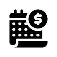 pay day glyph icon. Strong and solid icon for websites and mobile apps. vector