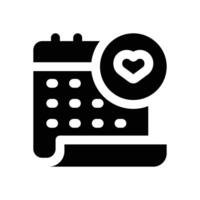romantic date glyph icon. Strong and solid icon for websites and mobile apps. vector