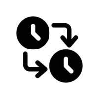time change glyph icon. Strong and solid icon for websites and mobile apps. vector