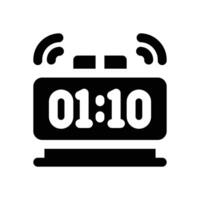 digital alarm glyph icon. Strong and solid icon for websites and mobile apps. vector