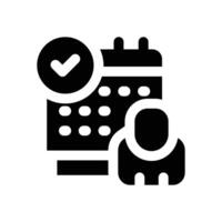 appointment glyph icon. Strong and solid icon for websites and mobile apps. vector