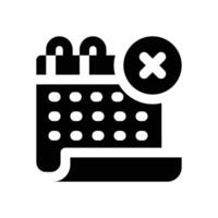 cancel event glyph icon. Strong and solid icon for websites and mobile apps. vector