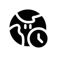 time zone glyph icon. Strong and solid icon for websites and mobile apps. vector