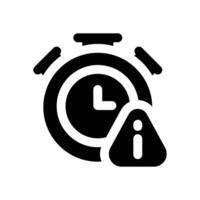 late glyph icon. Strong and solid icon for websites and mobile apps. vector