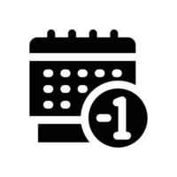 yesterday glyph icon. Strong and solid icon for websites and mobile apps. vector