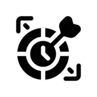 target time glyph icon. Strong and solid icon for websites and mobile apps. vector