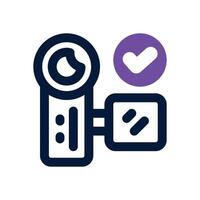 handycam dual tone icon. Sleek and modern icon for websites and mobile apps. vector